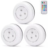 Zestaw 3 lamp nocnych RGB 0,54W z pilotem, białe, IP20