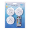 Zestaw 3 lamp nocnych RGB 0,54W z pilotem, białe, IP20