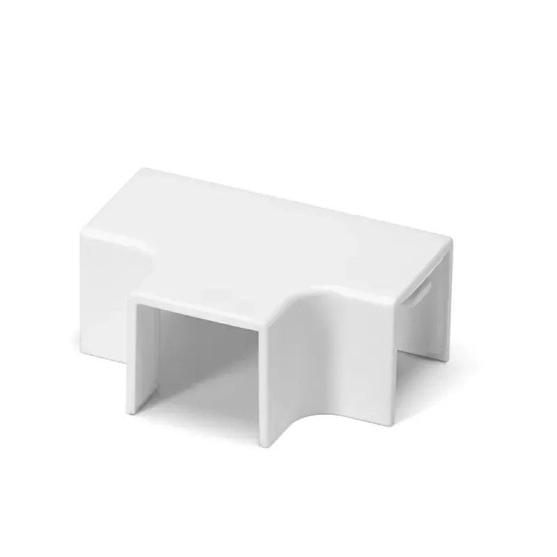 Zestaw 4 białych elementów PVC 16x16 mm: kolanko i trójnik do listew kablowych
