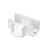 Zestaw 4 białych elementów PVC 16x16 mm: kolanko i trójnik do listew kablowych