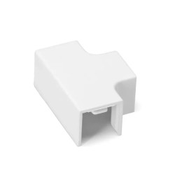 Zestaw 4 białych elementów PVC 16x16 mm: kolanko i trójnik do listew kablowych