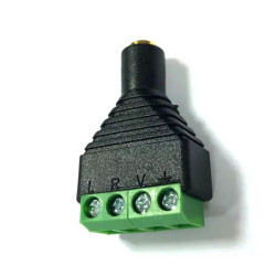 Wtyk jack 3,5 mm męski z szybkozłączem do AV czarno-zielony