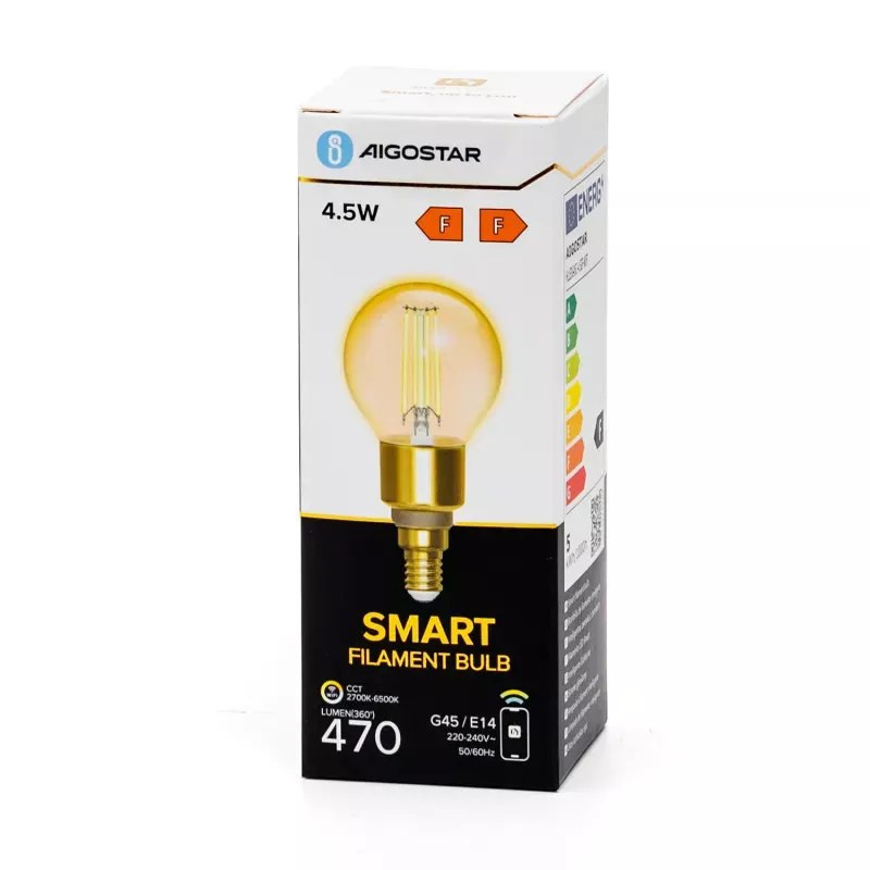 Żarówka LED smart G45 E14 4,5W 2700-6500K bursztynowa Wi-Fi