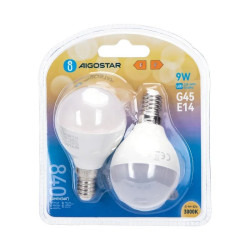 Żarówka LED E14 G45 9W 3000K 840lm 2 szt. biała plastikowa