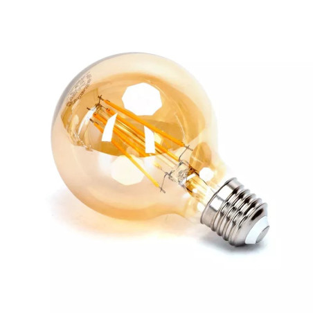 Żarówka LED filamentowa bursztynowa G80 E27 8W 2200K ciepła