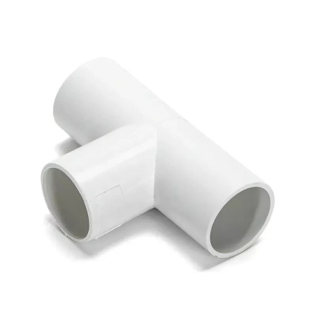 Zestaw 4 elementów PVC do prowadzenia kabli 25 mm biały kolanko i trójnik