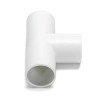 Zestaw 4 elementów PVC do prowadzenia kabli 25 mm biały kolanko i trójnik