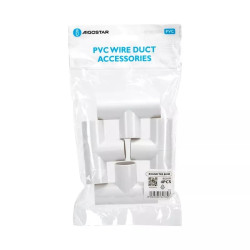 Zestaw 4 elementów PVC do prowadzenia kabli 25 mm biały kolanko i trójnik