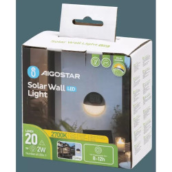 Lampa ścienna solarna LED czarna 2700K z panelem polikrystalicznym
