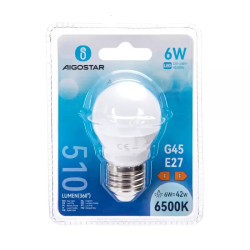 Żarówka LED E27 6W 6500K 510lm G45 biała zimna do wnętrz