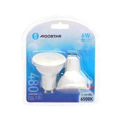 Zestaw 2 reflektorków LED GU10 6W 6500K 480lm biały plastik