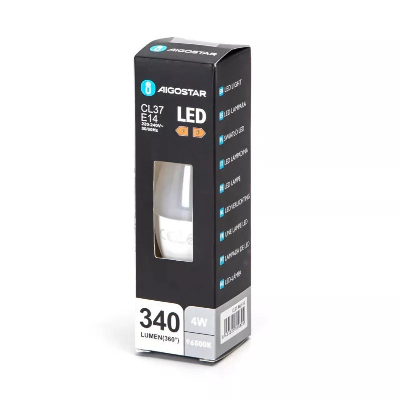Żarówka LED świeczka C37 E14 4W 6500K 340lm zimna barwa światła