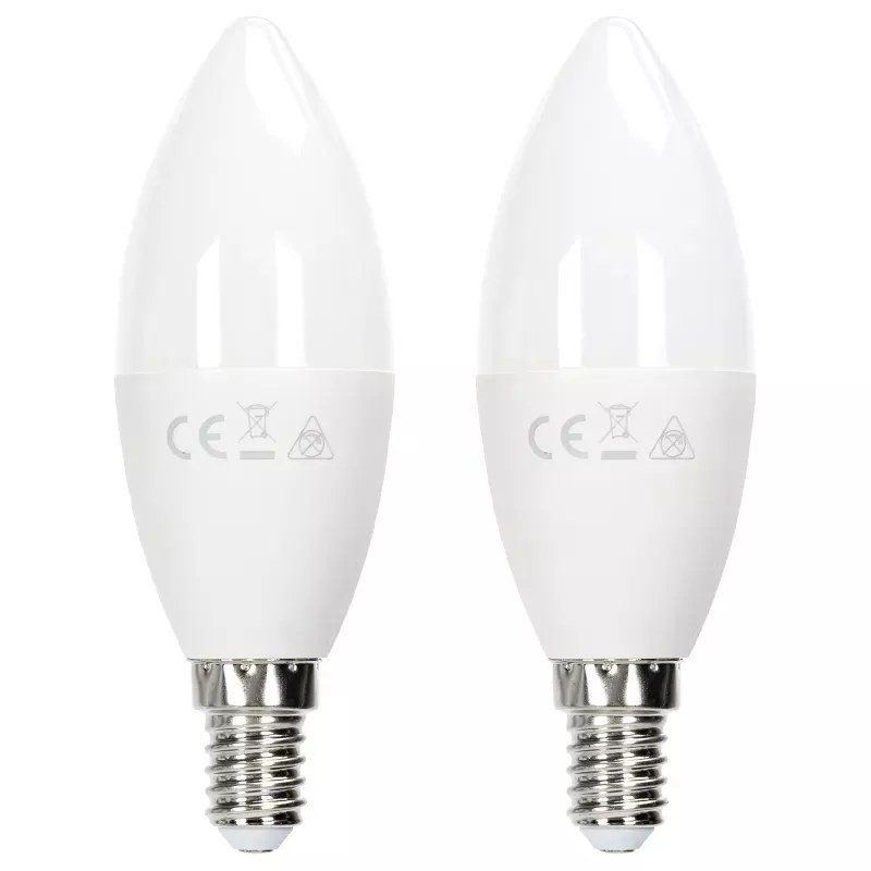 Zestaw 2 żarówek LED C37 12W E14 ciepłe 3000K 1170 lm