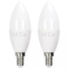 Zestaw 2 żarówek LED C37 12W E14 ciepłe 3000K 1170 lm