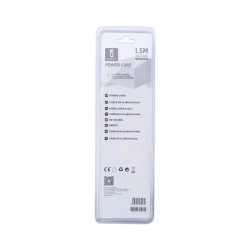 Kabel zasilający biały 2x0,75 mm² długość 1,5 m 10A 250V~