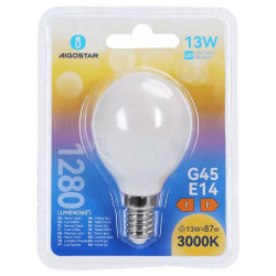 Żarówki LED G45 E14 13W ciepłe światło 3000K, 2 sztuki