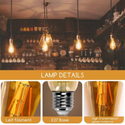 Żarówka filamentowa LED ST64 E27 8W 2200K bursztynowa 800 lm