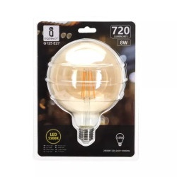 Żarówka LED filamentowa bursztynowa G125 E27 8W 2200K 720lm