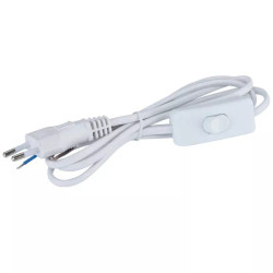 Kabel z przełącznikiem biały 1,5 m 2x0,75 mm² do użytku wewnętrznego