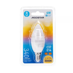 Żarówka LED świeczka C37 4W E14 ciepła 3000K 340lm biała
