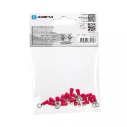 Zaciski preizolowane RV1.25-4 czerwone 20 sztuk do przewodów 0.5-1.5 mm²