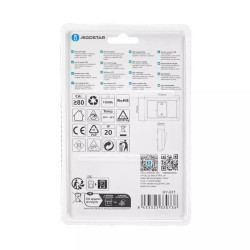 Lampka nocna LED 3,5W 6500K 220lm na baterie AAA 4 szt. biała