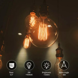Żarówka LED Filament G95 E27 8W 2200K bursztynowa 720lm do wnętrz