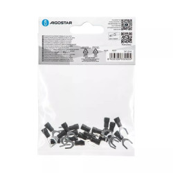 Zaciski preizolowane SV1.25-6 czarne do przewodów 0,5-1,5 mm² 20 sztuk