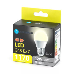 Żarówki LED 12W 4000K 2 sztuki kulka G45 E27 białe