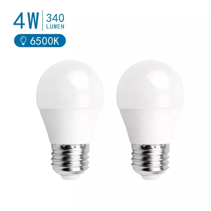 Żarówki LED G45 E27 4W 6500K 2 sztuki zimne światło do wnętrz