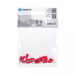 Preizolowane zaciski tłoczone na zimno 20 szt. czerwone PVC 1.5-2.5mm²