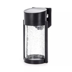 Lampa solarna ścienna LED 2W ciepłe światło 2700K czarna IP44
