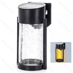 Lampa solarna ścienna LED 2W ciepłe światło 2700K czarna IP44