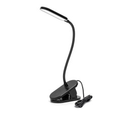 Lampa biurkowa LED 2,5W 160lm 4000K neutralna barwa czarna z klipsem USB