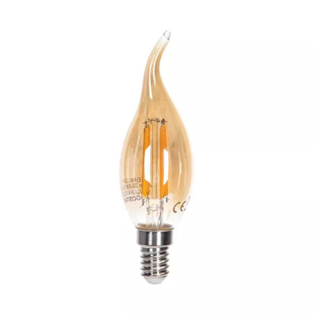 Żarówka LED C35 E14 4W 2200K bursztynowa do wnętrz dekoracyjna