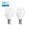 Żarówka LED E14 3W 6500K zimna barwa 2 sztuki plastikowa biała kulka