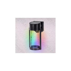 Lampa ścienna solarna 2W LED RGB czarna z pękniętym szkłem IP44
