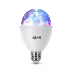 Żarówka LED E27 3W RGB do efektów świetlnych, 180° kąt świecenia