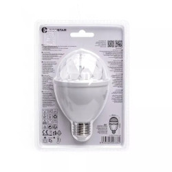 Żarówka LED E27 3W RGB do efektów świetlnych, 180° kąt świecenia