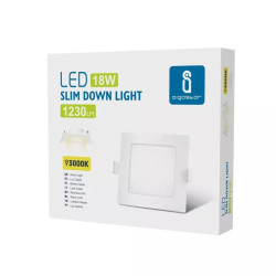 Kwadratowy panel LED 18W 3000K 1880lm biały podtynkowy płaski