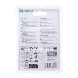 Lampka nocna LED 3W zimna 6500K 75lm na 3 baterie AAA czarna