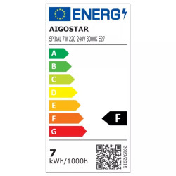 Żarówka LED spiralna E27 7W 3000K 620lm ciepłe światło ze szkła