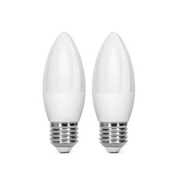 Zestaw 2 żarówek LED E27 C37 4W 6500K zimne białe światło