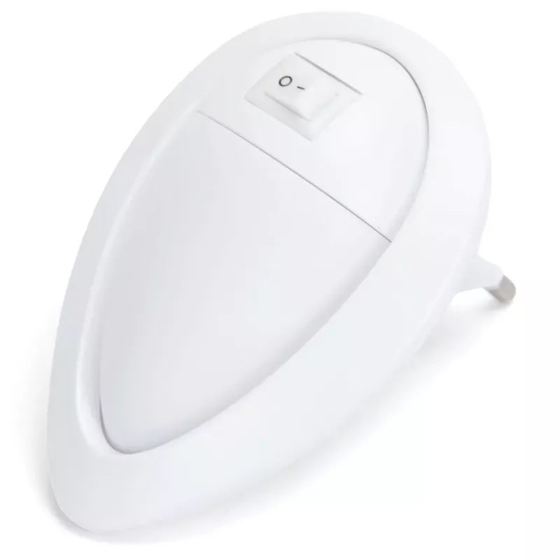 Lampka nocna LED 0,6W 20 lm ciepła z włącznikiem do gniazdka biała