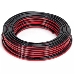 Kabel audio 2-żyłowy miedziany 0,75 mm² 20 m czerwono-czarny