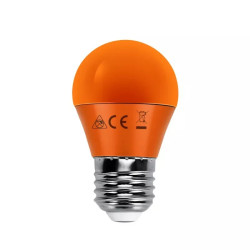 Żarówka LED E27 4W pomarańczowa G45 180° kąt świecenia 15000h