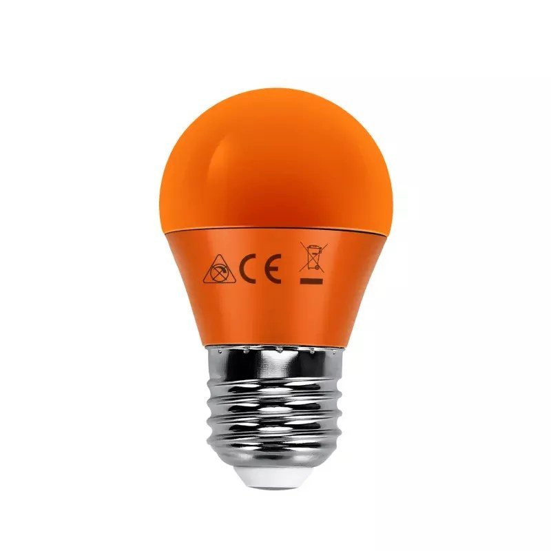 Żarówka LED E27 4W pomarańczowa G45 180° kąt świecenia 15000h