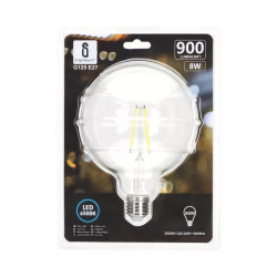 Żarówka LED filamentowa G125 E27 8W 6500K zimna barwa 900lm