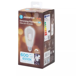 Żarówka LED 6W E27 filamentowa 6500K zimna 600lm ściemnialna
