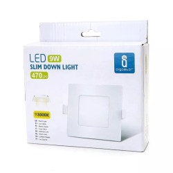 Kwadratowy panel LED 9W 3000K 850lm podtynkowy biały do wnętrz